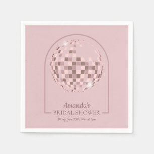 Servilleta De Papel Pink Disco Boogie Bridal Shower