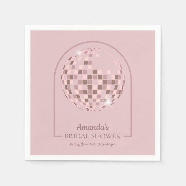 Servilleta De Papel Pink Disco Boogie Bridal Shower (Anverso)