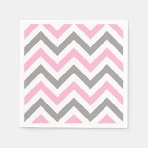 Servilleta De Papel Pink, Dk Gray Whong Gran Patrón ZigZag Chevron