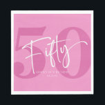 Servilleta De Papel Pink Fifty 500th Birthday Party<br><div class="desc">¡Estas son las servilletas de papel de la Fiesta de 50 Años Rosados!</div>