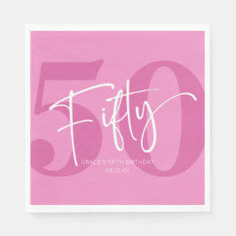 Servilleta De Papel Pink Fifty 500th Birthday Party