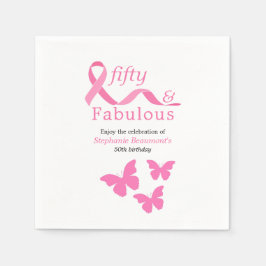 Servilleta De Papel Pink Fifty Fabulous Fighting Cancer 50th Birthday