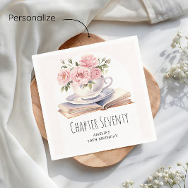 Servilleta De Papel Pink Floral 70º tema del libro Cumpleaños