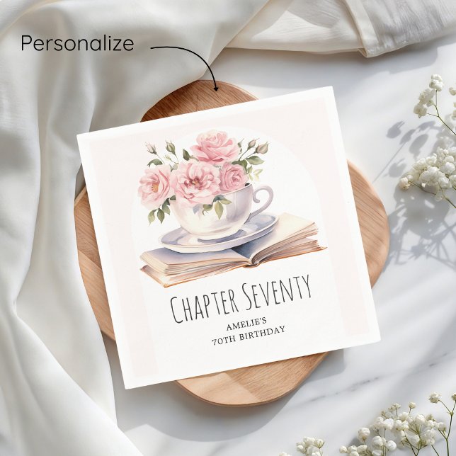 Servilleta De Papel Pink Floral 70º tema del libro Cumpleaños (Subido por el creador)