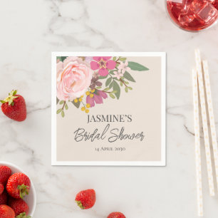 Servilleta De Papel Pink Floral Garden Spring Bridal