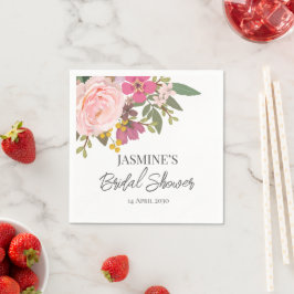 Servilleta De Papel Pink Floral Garden Spring Bridal