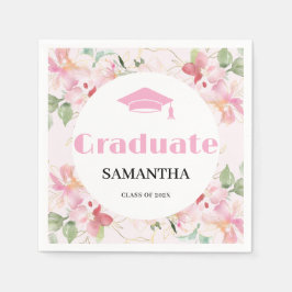 Servilleta De Papel Pink Floral Graduation 