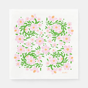 Servilleta De Papel Pink Floral (va con la mariposa marital) servillet