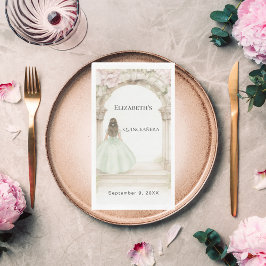 Servilleta De Papel Pink florals arch green dress birthday luncheon