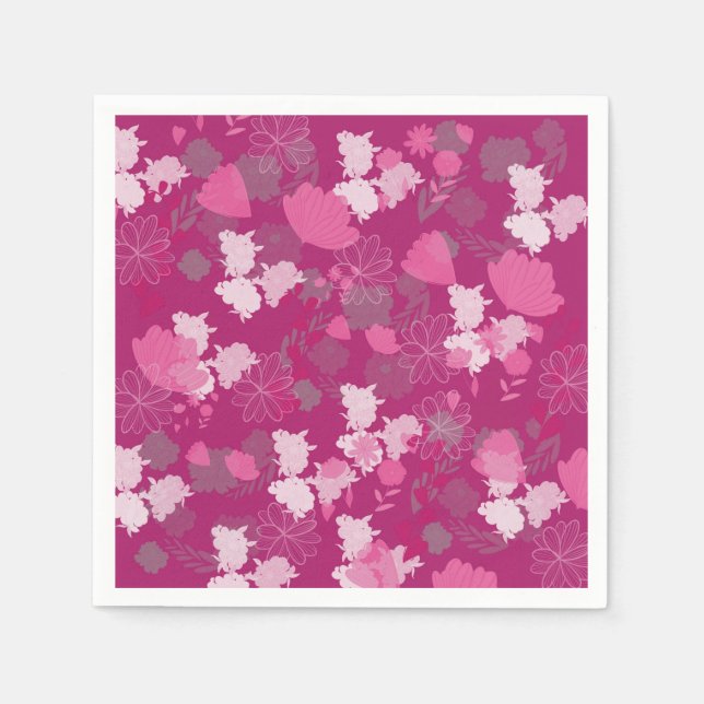 Servilleta De Papel pink flowers (Anverso)