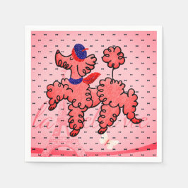 Servilleta De Papel Pink French Poodle Napkins