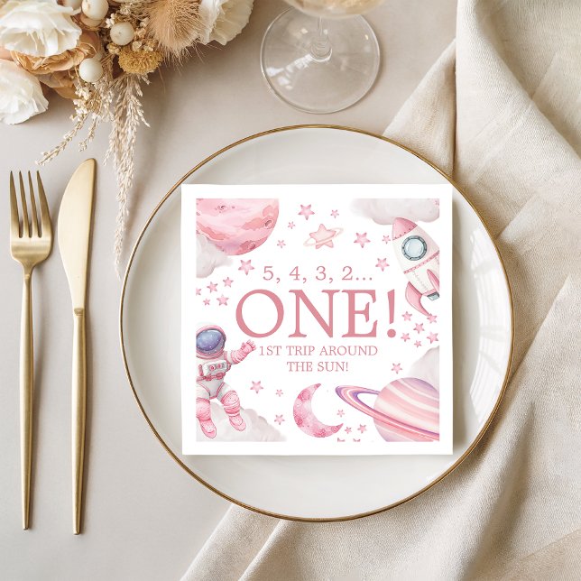 Servilleta De Papel Pink Galaxy First Trip Around the Sun Napkin (Subido por el creador)