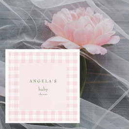 Servilleta De Papel Pink Gingham Baby Shower