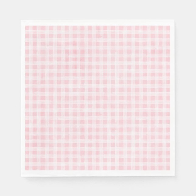 Servilleta De Papel Pink Gingham Fiesta Napkins (Anverso)