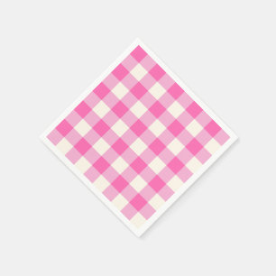 Servilleta De Papel Pink Gingham Plaid Cottagecore