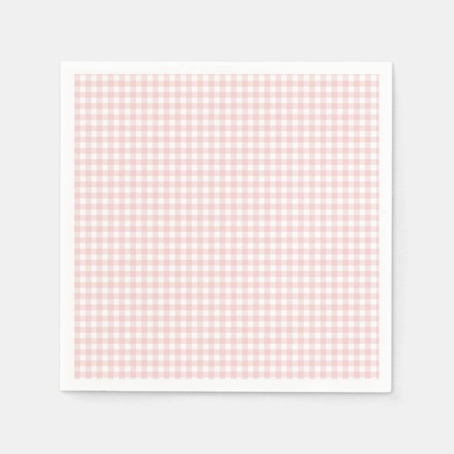 Servilleta De Papel Pink Gingham Spring Birthday Party (Anverso)