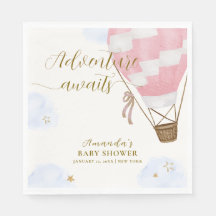 Pink Gold Adventure Hot Air Balloon Baby Shower