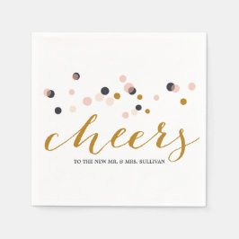 Servilleta De Papel Pink & Gold Confetti Dots Boda Napkin