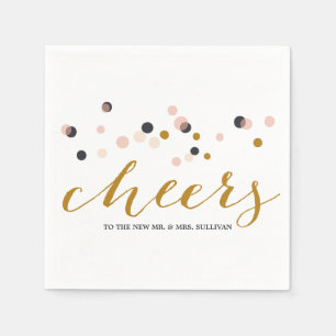 Servilleta De Papel Pink & Gold Confetti Dots Boda Napkin