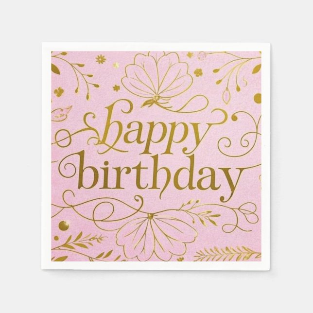 Servilleta De Papel Pink Gold, lujoso y elegante extravagante (Anverso)