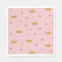 Pink & Gold Princess Pattern Napkin