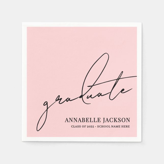Servilleta De Papel Pink Graduation (Anverso)