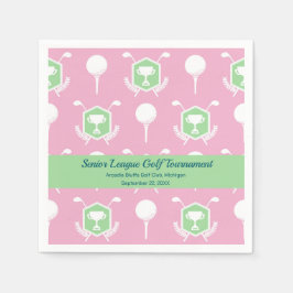 Servilleta De Papel Pink & Green - Golf Party Tableware