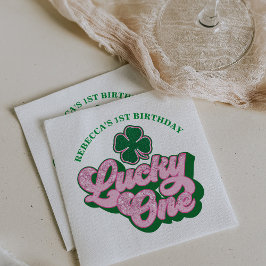 Servilleta De Papel Pink Green St. Patrick's Day Lucky One Birthday