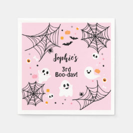 Servilleta De Papel Pink Halloween Cute Ghost Boo-Day Party