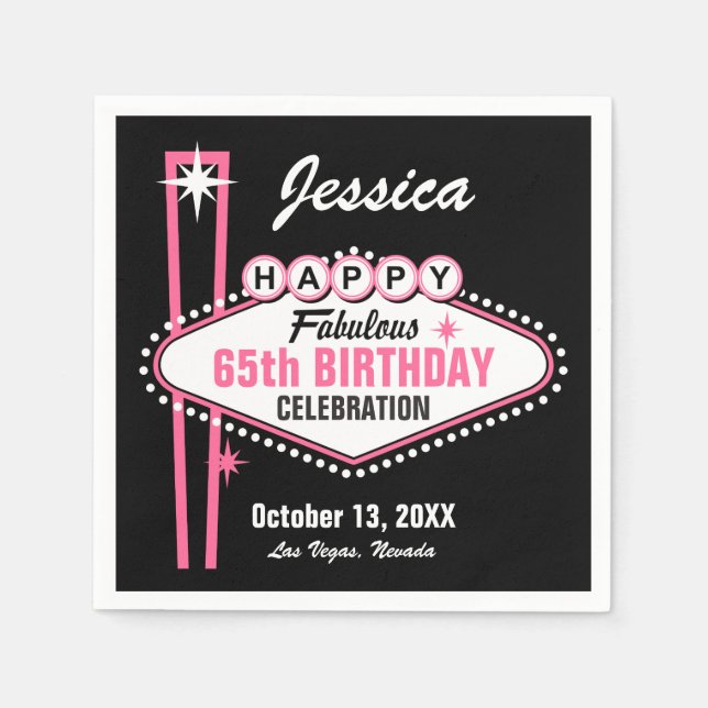 Servilleta De Papel Pink Happy de Las Vegas (Anverso)