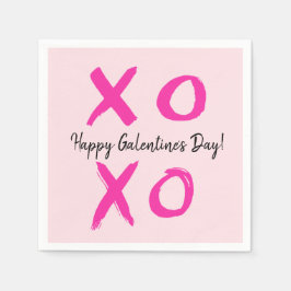 Servilleta De Papel Pink Happy Galentine's Day XOXO Valentine