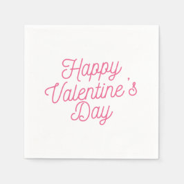 Servilleta De Papel Pink Happy Valentine Day | Napkin