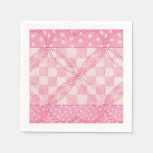 Servilleta De Papel PINK HEART QUILT Cocktail Standard Napkins