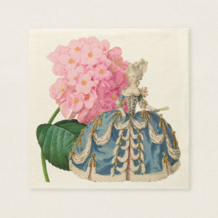Servilleta De Papel Pink Hydrangea Marie Antoinette Ecru Napkin