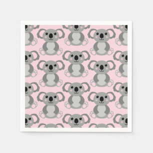 Servilleta De Papel Pink Koala Bear Baby Shower