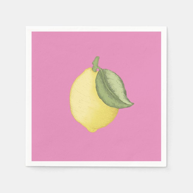 Servilleta De Papel Pink Lemonade Lemon Napkins Party (Anverso)