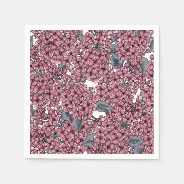 Servilleta De Papel Pink Lilac Garden (Anverso)