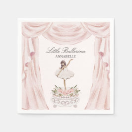 Servilleta De Papel Pink Little Ballerina Baby Shower o Cumpleaños