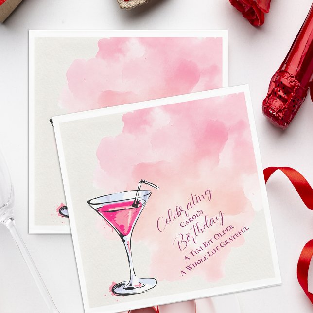 Servilleta De Papel Pink Martini A Tini Bit Older Birthday Party Paper (Pink Martini A Tini Bit Older Birthday Party Paper Napkins)