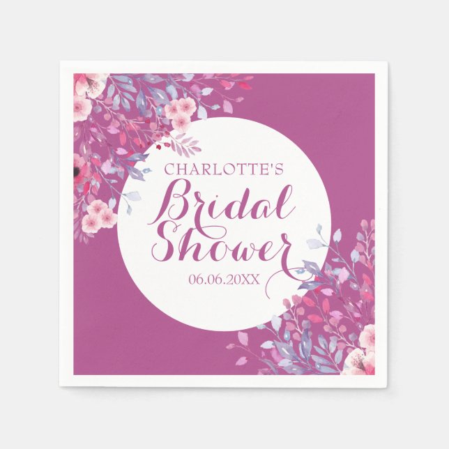 Servilleta De Papel Pink Meadow Floral Brillante (Anverso)