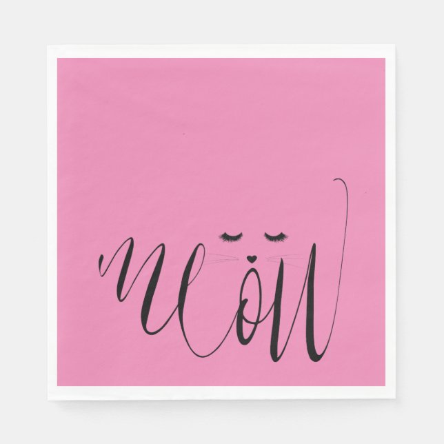 Servilleta De Papel Pink Meow Cat (Anverso)