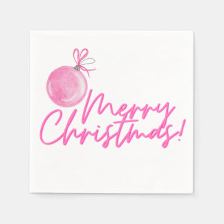 Servilleta De Papel Pink Merry Christmas Coctail Napkins
