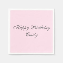 Servilleta De Papel Pink Minimalist Birthday Party Napkins
