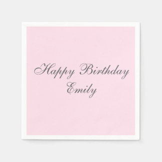 Servilleta De Papel Pink Minimalist Birthday Party Napkins