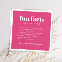 Pink Modern Minimal Fun Facts Aniversario