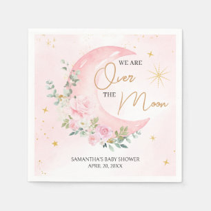 Servilleta De Papel Pink Moon y Estrellas Baby Shower