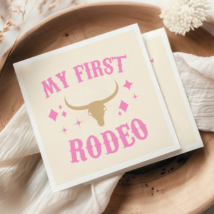 Servilleta De Papel Pink My First Rodeo Cowgirl Primer Cumpleaños