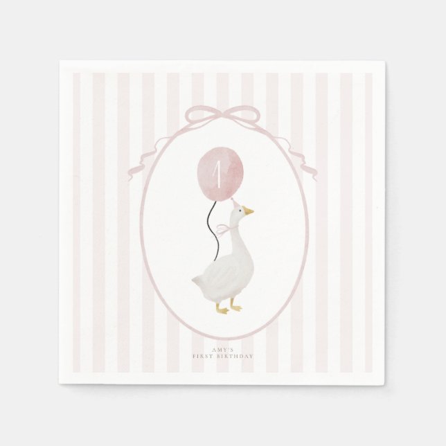 Servilleta De Papel Pink One Silly Goose Napkins (Anverso)