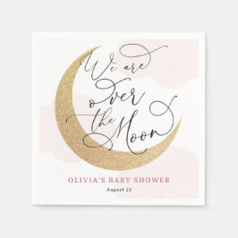 Servilleta De Papel Pink Over the Moon Baby Shower