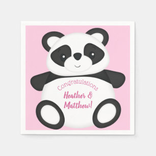 Servilleta De Papel Pink Panda Bear Baby Shower